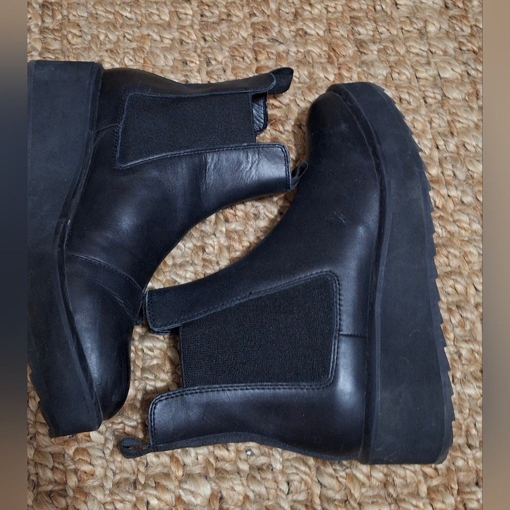 G-Star Strett Flatform Chelsea Sneakers Women 9 Black Leather Boot whymsygoth 82 - Picture 4 of 11
